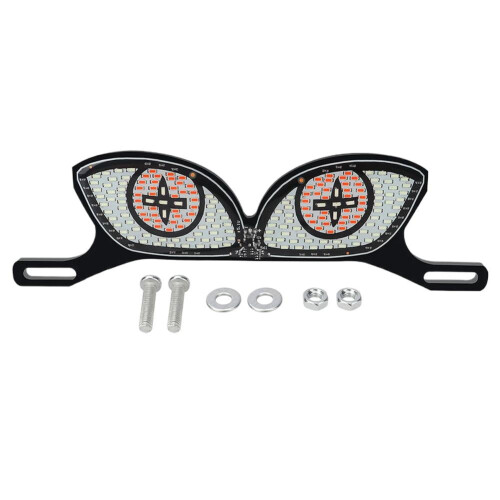 Motorcycle license plate devil eye decorative ligh