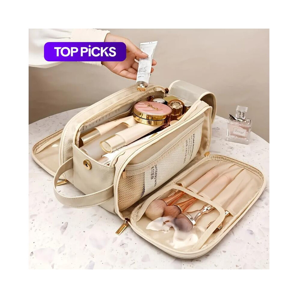 Waterproof Makeup Bag with Multiple Compartments 1 Pack