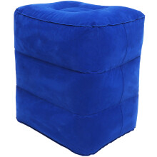 Dark Blue Inflatable Pillow for Home Use Adjustable Height Footrest Cushion PVC Material 1Pc