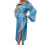 Robe de manga comprida com lapela elegante e cinto para usar em casa. 1