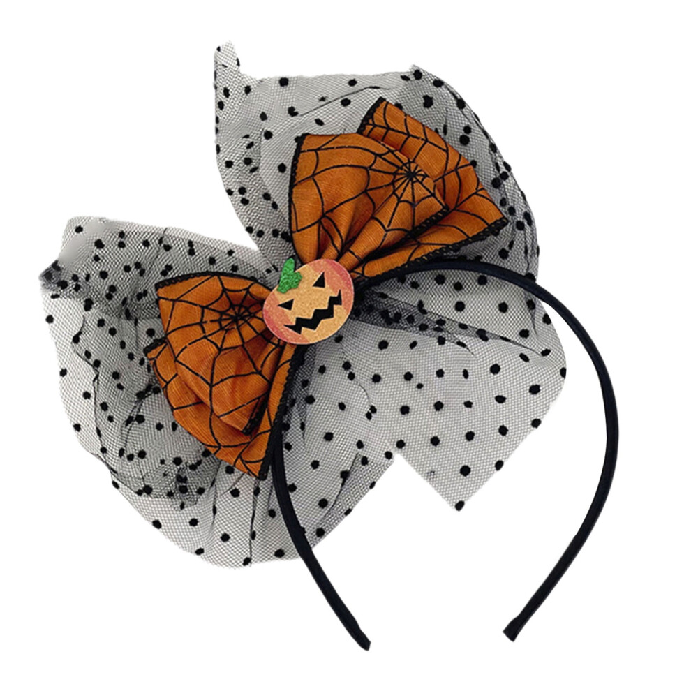 Halloween Pumpkin Bow Headband for Women and Girls