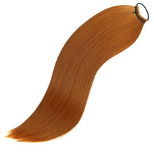 Ponytail Hair Extensions with Elastic Ties 24 Inch Long Straight False Pony Tails Natural Synthetic Hair Piece for Women