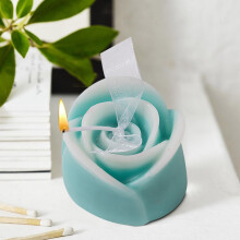 Rose Candle | Flower Candle Gift | Home Decoration, Relaxing Scented Jar, Wedding Decor, Romantic Present, Long-Burning Rose Scent