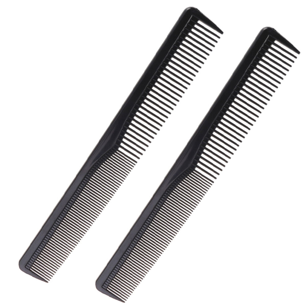 Unisex Black 5Pcs Double Side Hair Combs Plastic Anti Static Hair Tools For Salon Barber Haircut