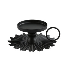 Retro Candle Holder Stand with Handle - Vintage Candlestick Display for Dining Room Table Home Decor Antique Style Ambiance Centerpiece