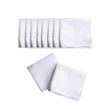 10 Pieces White Handkerchiefs Cotton Hanky for Men Suit Soft Small Square Towels 20cmx20cm