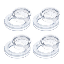 4 Sets Patio Table Umbrella Hole Ring Transparent Ring Bases, with Caps