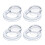 4 Sets Patio Table Umbrella Hole Ring Transparent Ring Bases, with Caps 1