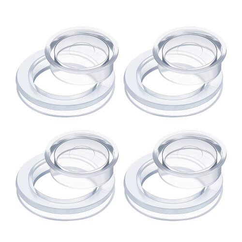 4 Sets Patio Table Umbrella Hole Ring Transparent Ring Bases, with Caps