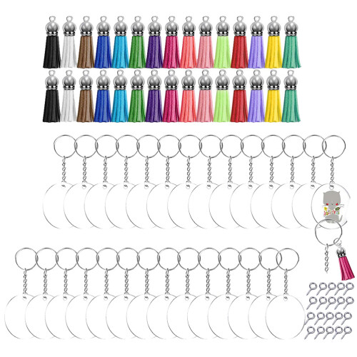 1Ensemble Ensemble DIY Porte-Clés Pompon Pour