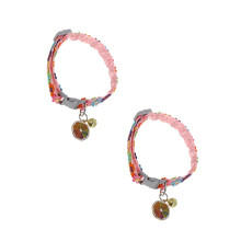 2Pièces Colliers Chat Colorés Dentelle Réglables Confortables