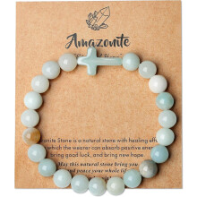 Bracelet croix œil de tigre pour hommes et femmes