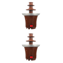 2Pièces Fontaine Chocolat Multi-Niveaux Acier Inoxydable Brun Maison