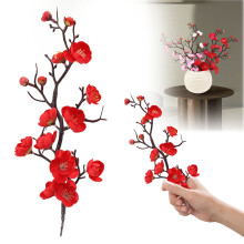 1pc Red Plum Blossom Cake Topper – Floral Dessert Pick for Birthday, Wedding & Holiday Parties (Compatible with Standard Cakes)