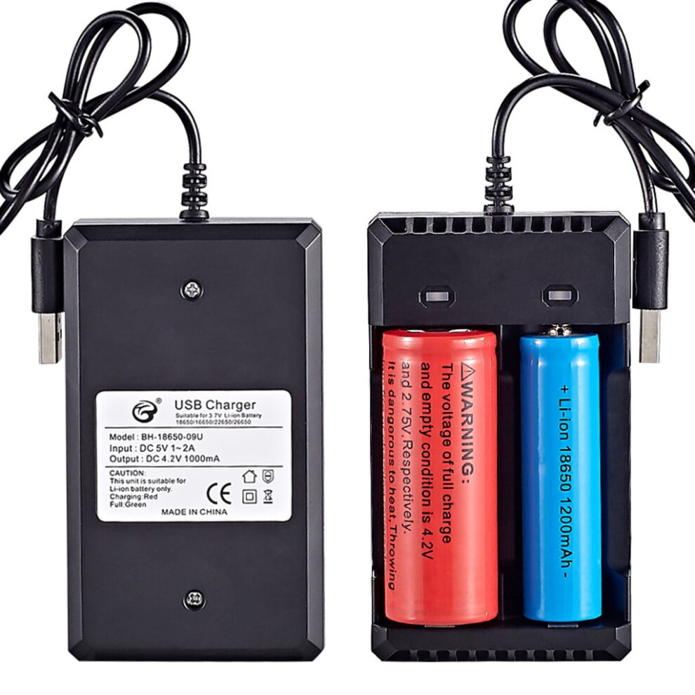 Universal Two Batteries 26650 Battery Rechargeable Charger 18650 Slots For 18650 Charger 18650 9313598112972