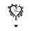 Acrylic Wall Clock with Arabic Numerals, Silent Movement, Heart Shape Decorative Black 1