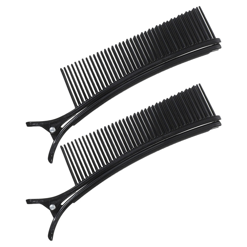 Hair Sectioning Clips Black Plastic 2 pcs