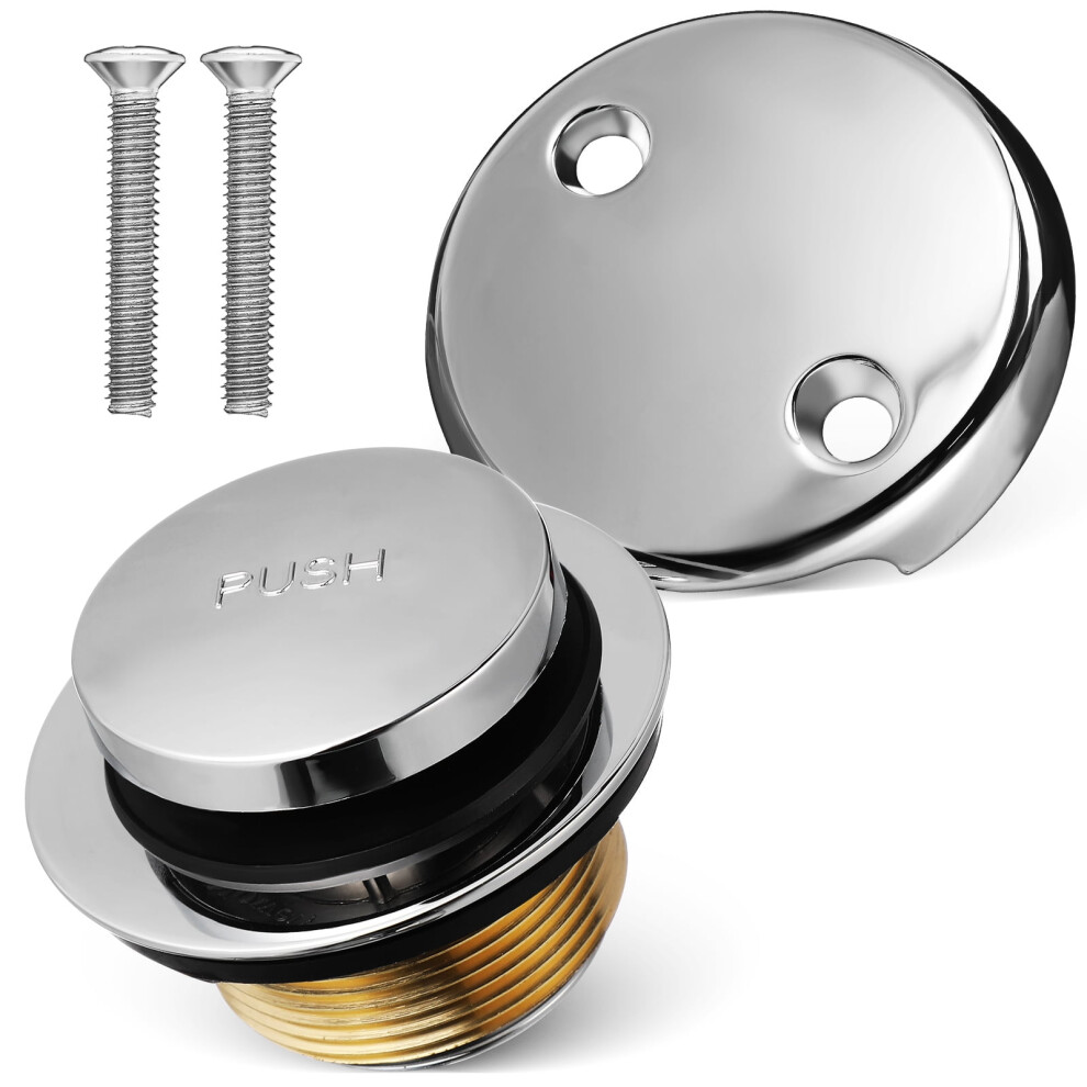 Bath Drain Stopper Kit 1 Set Metal Tub Drain With Dual Hole Overflow Plate For Bathroom Sink 9313598109552