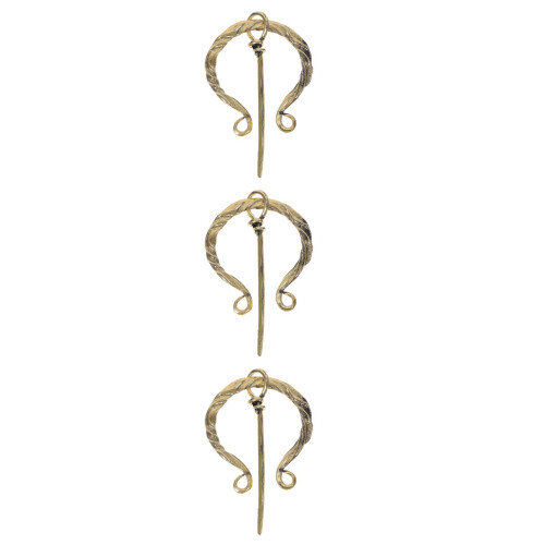 3Pièces Broches Viking Élégantes Dorées Accessoires De Mode