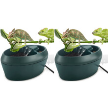 2X Reptile Chameleon Cantina with Snacks Trough, Drinking Fountain Water Dripper for Amphibians Insects Lizard US Plug