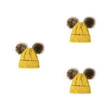 3Pièces Bonnet Laine Enfants Hiver Casual Fête