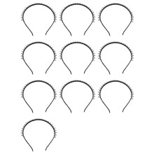 10X Silver Metal Stud Rivet Spike Headband Hair Band Aliceband Punk Girl