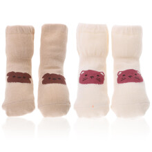 4Paires Antiglisse Bébé Mixte Motifs Multicolores