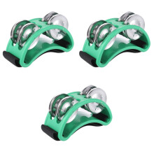 3Pièces Jingles De Pieds En Nylon Élastique Vert Pour Jeux Musicaux