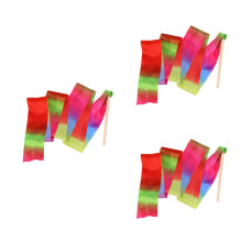 3Pièces De Danse En Soie Colorée Pour Gymnastique Jeux
