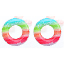2Pièces Anneaux De Natation Gonflables Multicolores Adulte