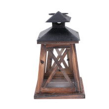 Coffee Wooden Candle Holder Lantern for Decoration
