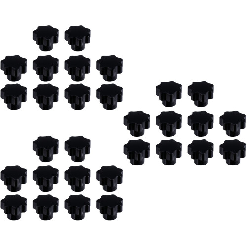 30Pièces Boutons Serrage Plastique Ergonomique Noir