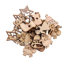 100 Pcs Christmas Decoration Wood Chips Hanging Pendant Ornaments