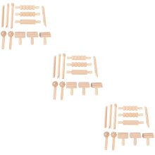 3Ensembles Outils Modelage Bois Khaki Pour Argile Pâte À Modeler