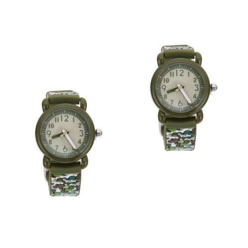 2Pièces Enfants Ajustables Camouflage Vert Olive Étanches