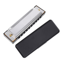 7Pièces Harmonica Musical Métal 10 Trous 20 Notes Portable Argenté