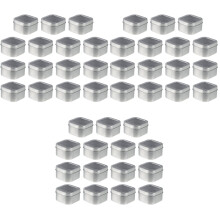45Pièces Boîtes En Étain Carrées Argentées Pour Fabrication De Bougies