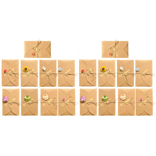 18Pièces Cartes De Premium Fleurs Séchées Usage Personnel