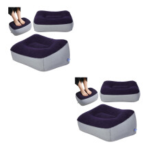 4Pièces Ottoman Gonflable En Tissu Flocage PVC Pour Détente