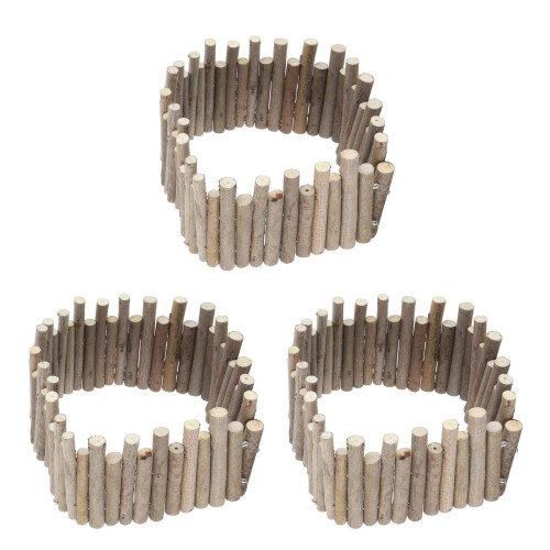 3Pièces Clôture En Bois Pour Hamster Accessoires Cage