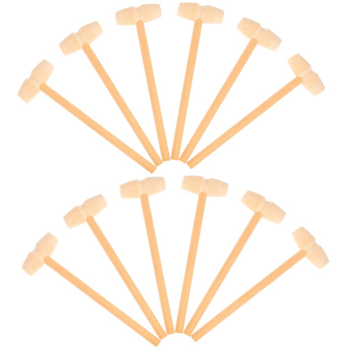 24Pièces Mini Marteaux En Bois Jouet Stimulation Motricité