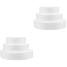 6Pièces Gâteaux Factices En Mousse Blanches Réutilisables Pour Fêtes