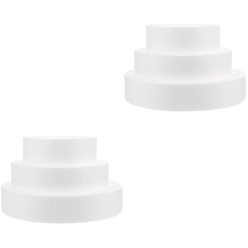 6Pièces Gâteaux Factices En Mousse Blanches Réutilisables Pour Fêtes