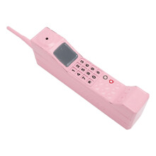 Accessoire vintage en forme de téléphone portable rose, en fer, 31,5x7x4cm, décoration élégante