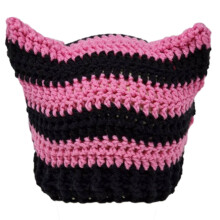 Cappello alla moda per donne e ragazze, cappello lavorato a maglia con orecchie, grazioso cappello a teschio, berretto all'uncinetto, copricapo punk.