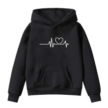 Geansaí Muinchille Fada Ócáideach le Hoodie do Chailíní