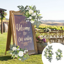 Arche florale de mariage, décoration artificielle, panneau de table pour la photographie (ensemble 2 pièces), articles de mariage, aménagement de