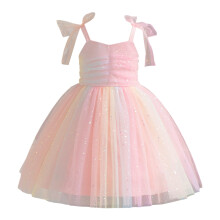 Toddler Girls Sleeveless Spaghetti Dress Dance Party Princess Dresses Beach Casual Birthday Boho Sundress Lovely 3-4Y