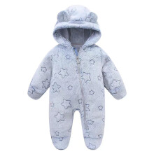 Body bébé garçon, imprimé ours mignon et fleurs, manches longues, fermeture éclair, chaud, 6-9 mois