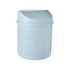 Plastic Mini Wastebasket with Swing Lid, 6.69x5.51", for Desk/Home/Office/Kitchen/Bathroom – 1 Pc